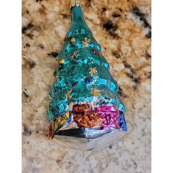 Vintage Old World Christmas CHRISTMAS TREE Blown Glass Ornament Merck Family